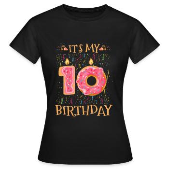 10e anniversaire Bday Dix ans - T-shirt Femme - noir - Devant - AI Model Female 172 dark (172cm)
