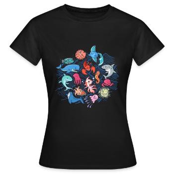 Pêche pêche poisson idée cadeau - T-shirt Femme - noir - Devant - AI Model Female 172 dark (172cm)