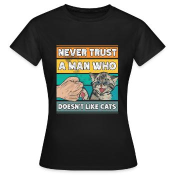 Chat Amoureux des chats chats chat chat dame de chat - T-shirt Femme - noir - Devant - AI Model Female 172 dark (172cm)