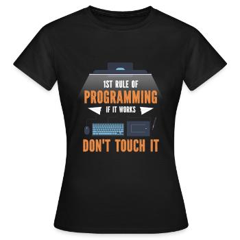 Programmer Programming Code Computer - Women's T-Shirt - black - Front - AI Model Female 172 dark (172cm)