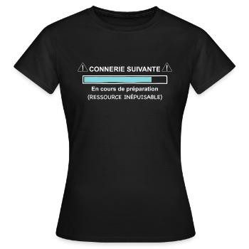 Connerie suivante en téléchargement - T-shirt Femme - noir - Devant - AI Model Female 172 dark (172cm)