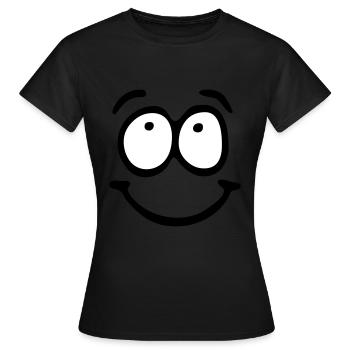 Funny Face, Cartoon Face, Trickfilm, - Frauen T-Shirt - Schwarz - Vorne - AI Model Female 172 dark (172cm)