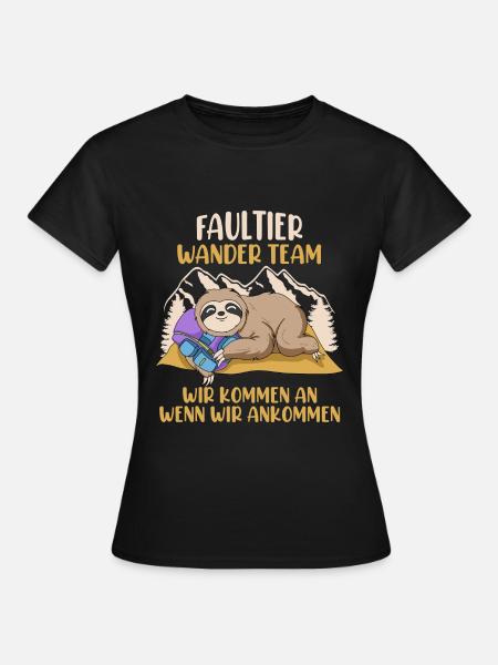 Faultier Wander Team - Frauen T-Shirt - Schwarz