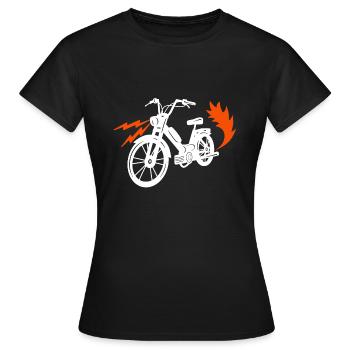 Mofa Moped Mofafahrer Mopedfahrer Zweirad - Frauen T-Shirt - Schwarz - Vorne - AI Model Female 172 dark (172cm)