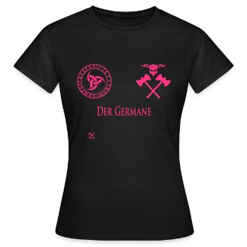 Der Germane - Frauen T-Shirt - Schwarz - Vorne - AI Model Female 172 dark (172cm)