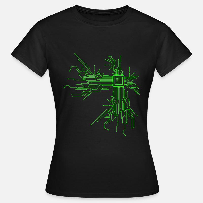 Cpu computer nerd informaticien programmeur " - T-shirt Femme - noir