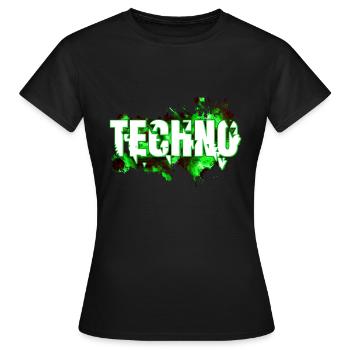 Techno Acid Green - T-shirt Femme - noir - Devant - AI Model Female 172 dark (172cm)