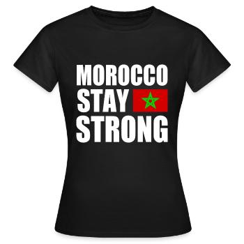 Morocco stay strong - T-shirt Femme - noir - Devant - AI Model Female 172 dark (172cm)