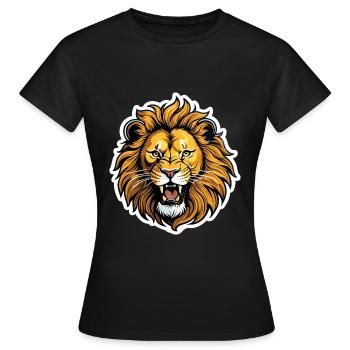 Lion Head Roar - Women's T-Shirt - black - Front - AI Model Female 172 dark (172cm)