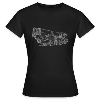 Mobile crane , Mobile crane LTM1250 5 1 - Women's T-Shirt - black - Front - AI Model Female 172 dark (172cm)