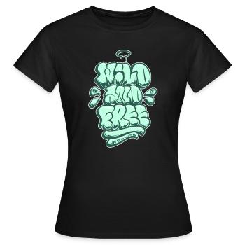 Sauvage et libre, Wild und frei - T-shirt Femme - noir - Devant - AI Model Female 172 dark (172cm)