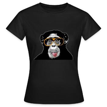 Chimpanzé - singe - T-shirt Femme - noir - Devant - AI Model Female 172 dark (172cm)