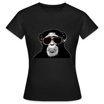 Chimpanzé - singe - T-shirt Femme - noir - Devant - AI Model Female 172 dark (172cm)