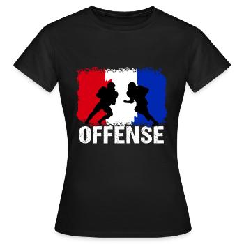 Football américain France Offensive - T-shirt Femme - noir - Devant - AI Model Female 172 dark (172cm)