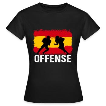 Football américain Espagne Offensive - T-shirt Femme - noir - Devant - AI Model Female 172 dark (172cm)
