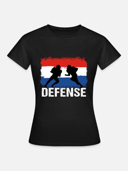 American Football Niederlande Defense - Frauen T-Shirt - Schwarz