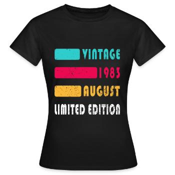 Août 1983 Anniversaire Août 1983 Août - T-shirt Femme - noir - Devant - AI Model Female 172 dark (172cm)