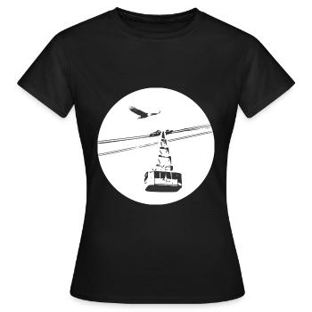 Gondel mit Adler schwarz - Frauen T-Shirt - Schwarz - Vorne - AI Model Female 172 dark (172cm)