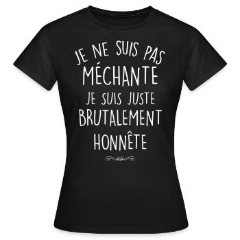 Brutalement honnête - T-shirt Femme - noir - Devant - AI Model Female 172 dark (172cm)