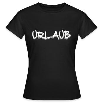 URLAUB - Frauen T-Shirt - Schwarz - Vorne - AI Model Female 172 dark (172cm)