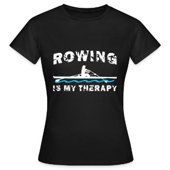 Rowing is my therapy, rowing, rowing, woman - Women's T-Shirt - black - Front - AI Model Female 172 dark (172cm)