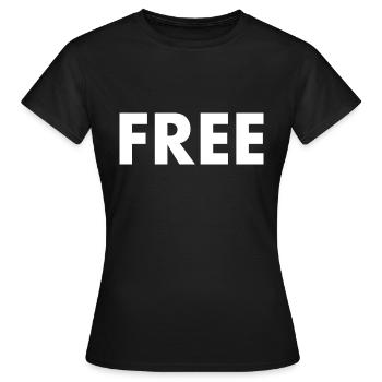 Free - Women's T-Shirt - black - Front - AI Model Female 172 dark (172cm)