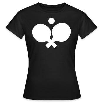 Table tennis table tennis racket table tennis ball - Women's T-Shirt - black - Front - AI Model Female 172 dark (172cm)