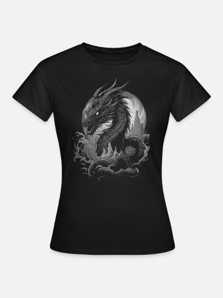 Fantasy Drache - Frauen T-Shirt - Schwarz