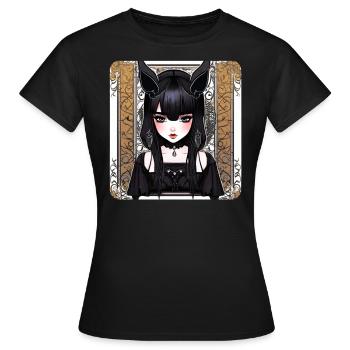 Mystérieuse fille gothique cool - T-shirt Femme - noir - Devant - AI Model Female 172 dark (172cm)