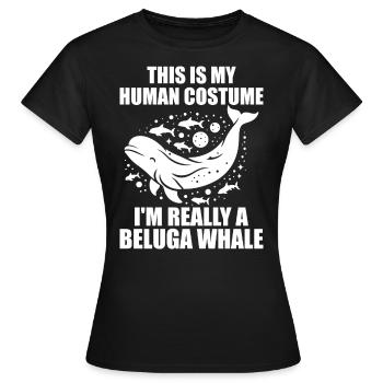 Beluga Whale Women Men Animal Beluga Whale Lover - T-shirt Femme - noir - Devant - AI Model Female 172 dark (172cm)