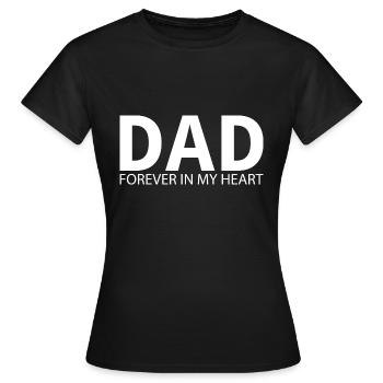 Papa: Für immer in meinem Herzen. Gestaltung des Denkmals - Frauen T-Shirt - Schwarz - Vorne - AI Model Female 172 dark (172cm)