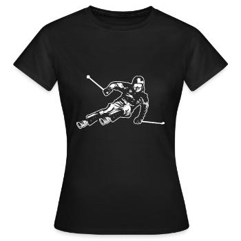 Alpine Ski - Ski - Skifahrer - Skier - Skiurlaub - Frauen T-Shirt - Schwarz - Vorne - AI Model Female 172 dark (172cm)