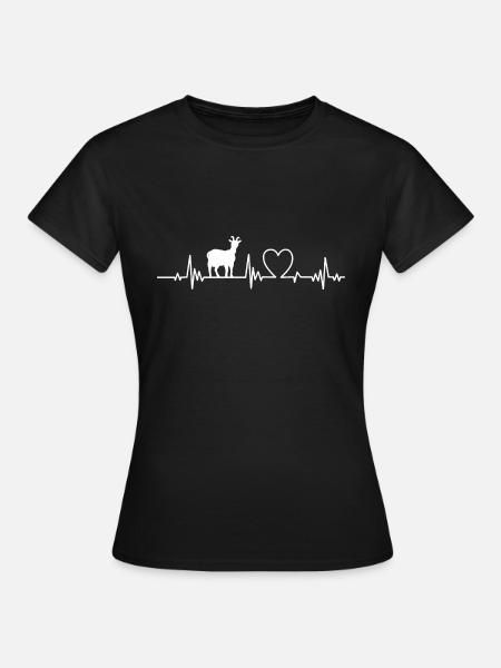 Chèvre Heartbeat Chèvre Chèvre Élevage - T-shirt Femme - noir