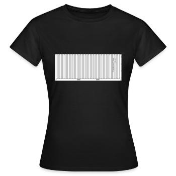 ISO-Container Seecontainer Schiffscontainer TEU - Frauen T-Shirt - Schwarz - Vorne - AI Model Female 172 dark (172cm)