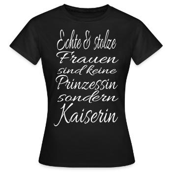 Stolze Frauen sind keine Prinzessin - Frauen T-Shirt - Schwarz - Vorne - AI Model Female 172 dark (172cm)