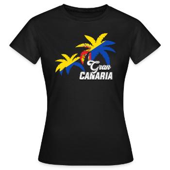 Gran Canaria - Frauen T-Shirt - Schwarz - Vorne - AI Model Female 172 dark (172cm)