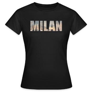 Mailand - Frauen T-Shirt - Schwarz - Vorne - AI Model Female 172 dark (172cm)