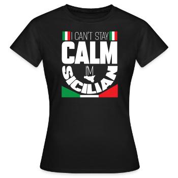 Sizilien - Frauen T-Shirt - Schwarz - Vorne - AI Model Female 172 dark (172cm)