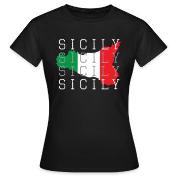 Sicile - T-shirt Femme - noir - Devant - AI Model Female 172 dark (172cm)