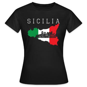 Sicile - T-shirt Femme - noir - Devant - AI Model Female 172 dark (172cm)