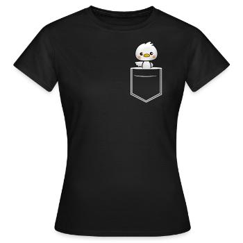 Canard de poitrine - T-shirt Femme - noir - Devant - AI Model Female 172 dark (172cm)
