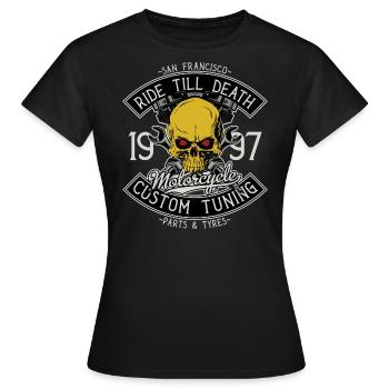 Motorcycle Skull - T-shirt Femme - noir - Devant - AI Model Female 172 dark (172cm)