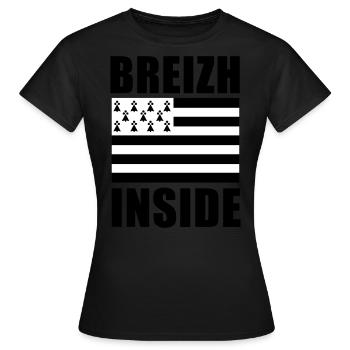 Breizh inside drapeau - T-shirt Femme - noir - Devant - AI Model Female 172 dark (172cm)