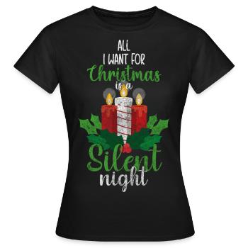 Arbre de Noël d’hiver Rennes - T-shirt Femme - noir - Devant - AI Model Female 172 dark (172cm)