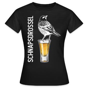 Schnapsdrossel Schnapstrinker Alkohol Schnaps - T-shirt Femme - noir - Devant - AI Model Female 172 dark (172cm)