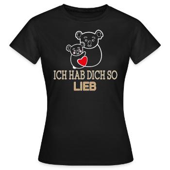 Mama Bär mit Herz - Frauen T-Shirt - Schwarz - Vorne - AI Model Female 172 dark (172cm)