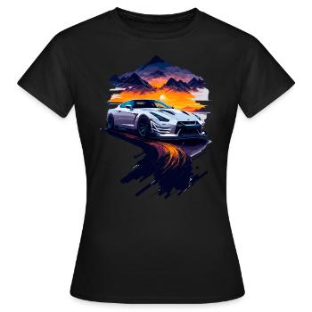 Sportwagen - Frauen T-Shirt - Schwarz - Vorne - AI Model Female 172 dark (172cm)