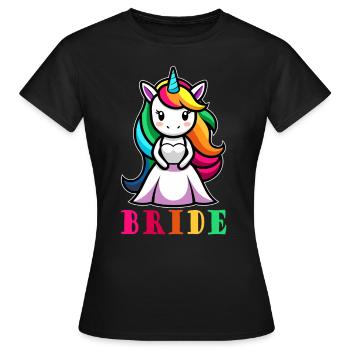 Einhorn Braut JGA Junggesellinnenabschied - Frauen T-Shirt - Schwarz - Vorne - AI Model Female 172 dark (172cm)