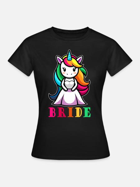 Licorne mariée enterrement de vie de jeune fille - T-shirt Femme - noir