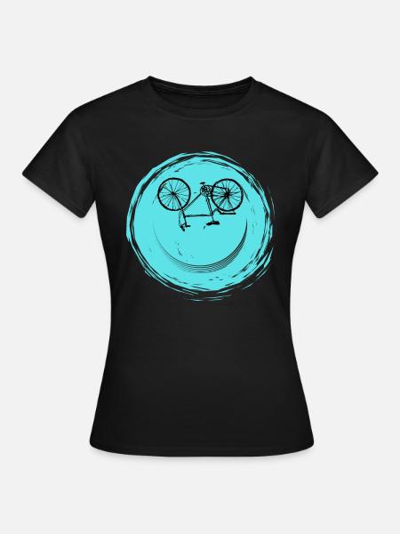 Fahrrad Gesicht - Frauen T-Shirt - Schwarz